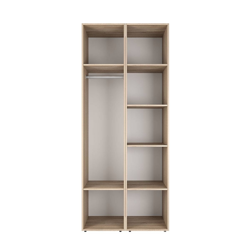 Шкаф распашной на 2 двери с антресолями Light №13 80х250x50 см – Дуб Сонома