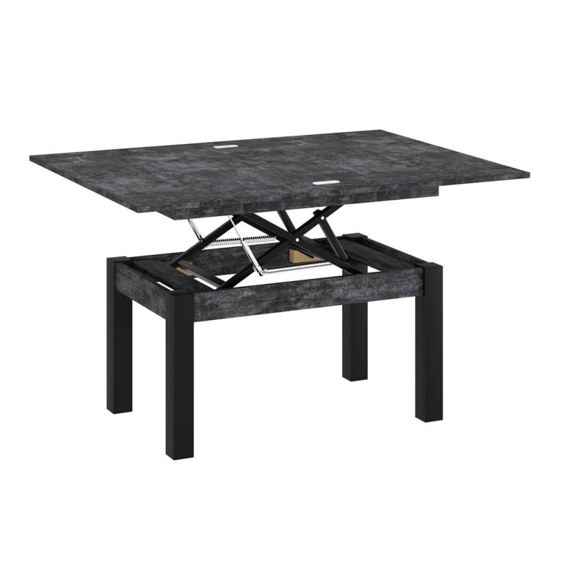 Столик журнальний розкладний B-Fly Metal 120x75x90 см – Бетон темний / Чорний