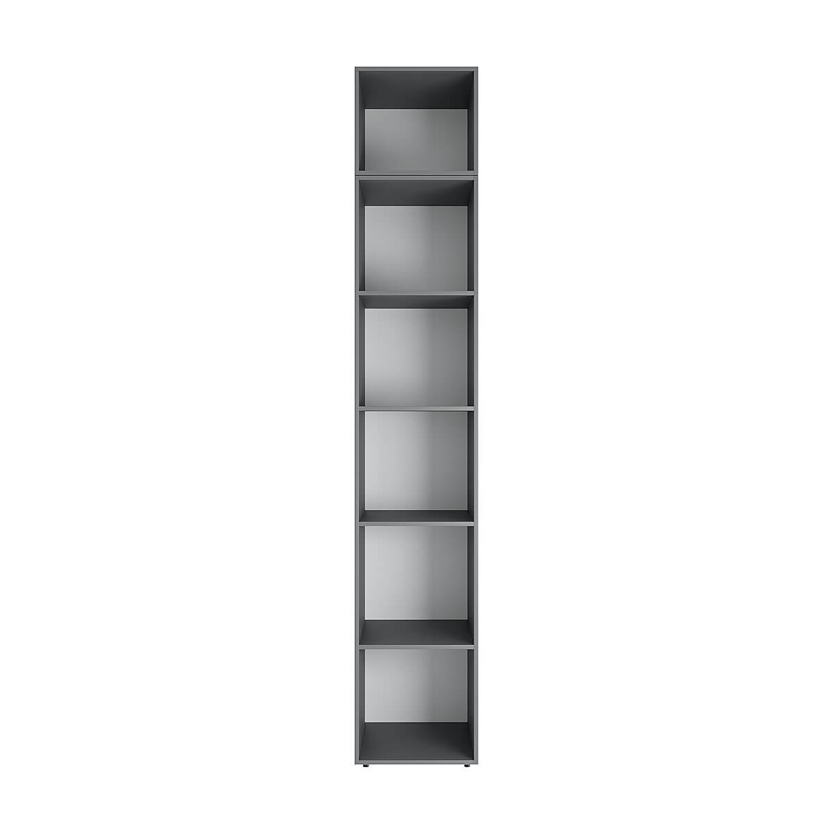 Шафа-пенал закрита з полицями та антресоллю Light №1 40x260x50 см – Графіт