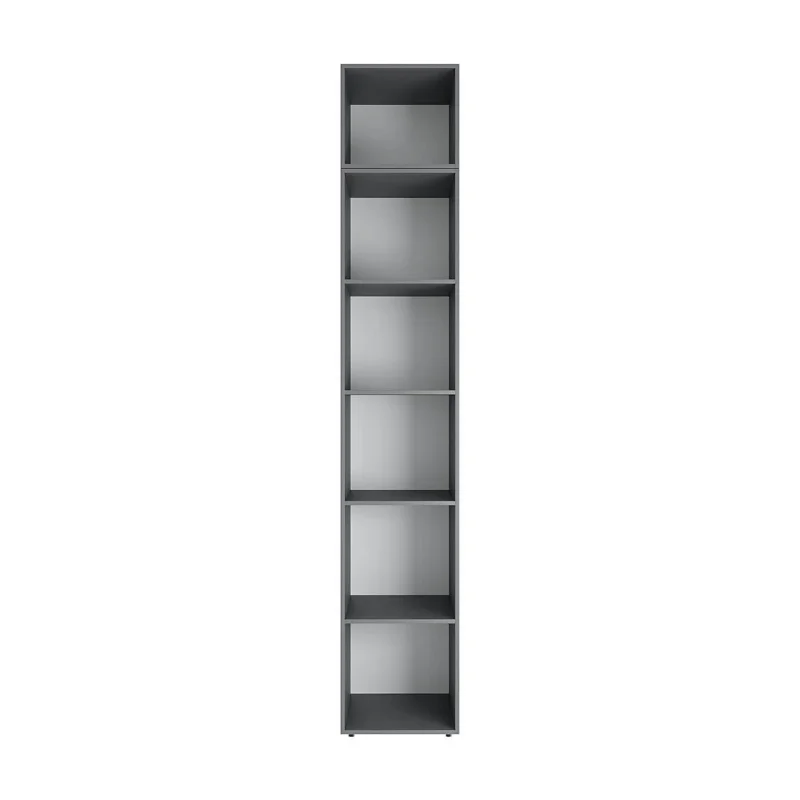 Шкаф-пенал закрытый с полками и антресолью Light №1 40x260x50 см – Графит
