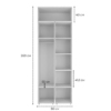 Шафа розпашна 2-дверна з антресолями 40 см Light №13 80х260x50 см - габарити