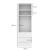 Light №2 2 Door Wardrobe with Top Box and Drawers 40 cm - measurements