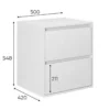 Light 2 drawer bedside cabinet - measurements