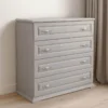 Комод белый на 4 ящика для спальни Инесса 102x90x40 см – Белый супермат