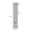 Light №1 Thin Wardrobe with Top Box 30 cm 40x250x50 cm - measurements
